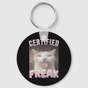 Certifierat tokroligt kattmeme nyckelring
