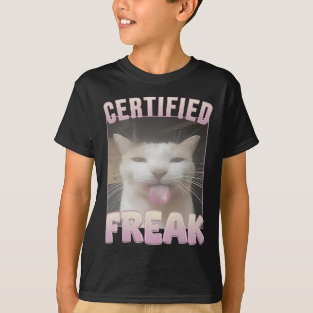 Certifierat tokroligt kattmeme  t shirt (Framsida)