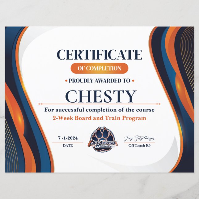 Certifikat #13 (Framsida)