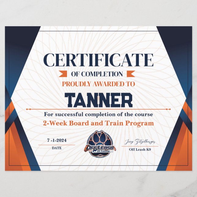 Certifikat #14 (Framsida)