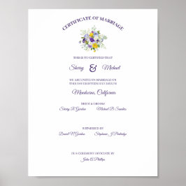 Certifikat - enkel Blommigt Ro Pansy Bouquet Poster
