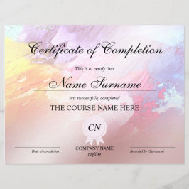 Certifikat för avslutad kurs abstrakt