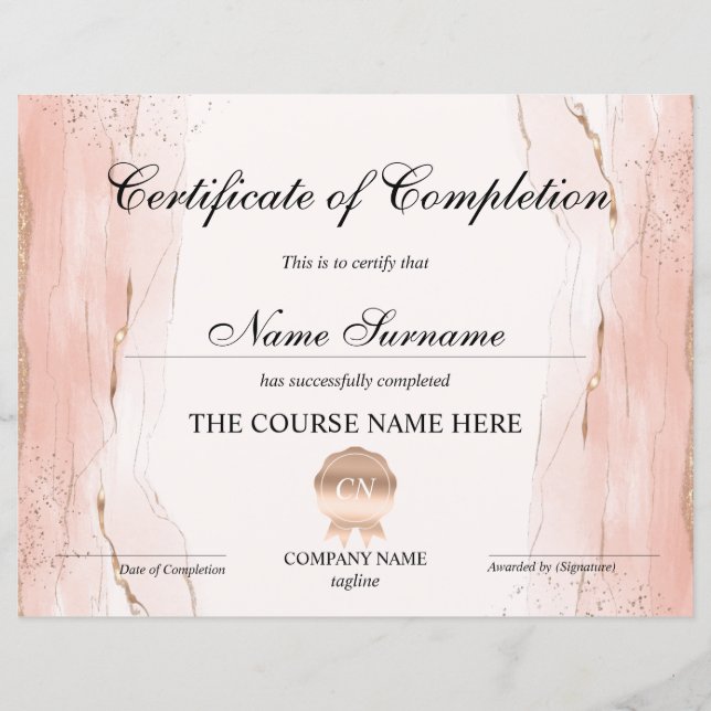 Certifikat för avslutad utbildning Utbildningsbevi (Framsida)