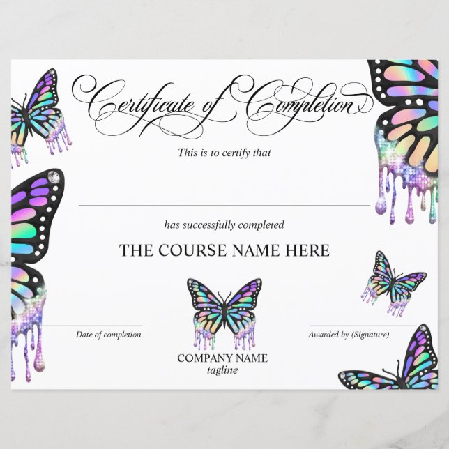 Certifikat för avslutad utbildning Utbildningsbevi (Framsida)