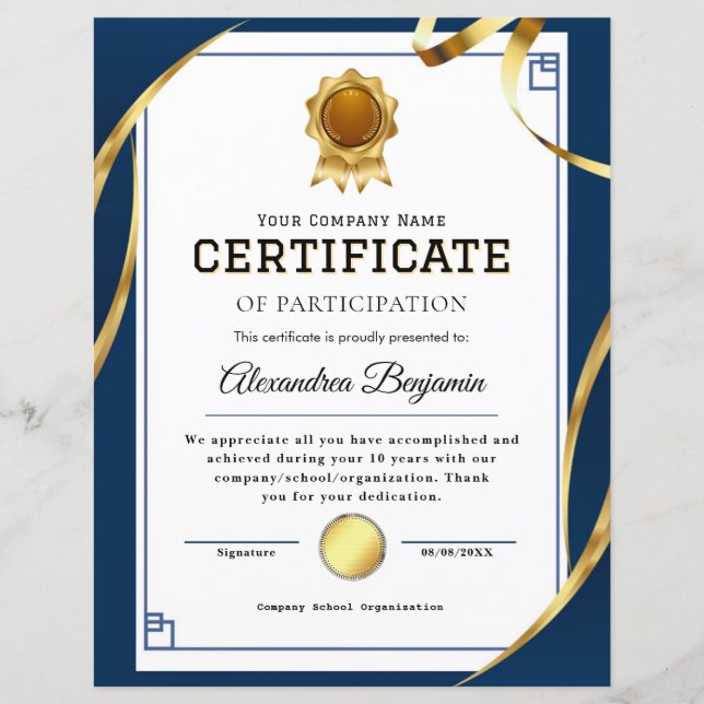 Certifikat för bedömning (Framsida)