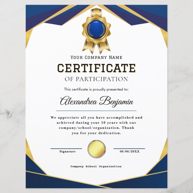 Certifikat för bedömning (Framsida)