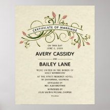 Certifikat för "certifikat för Giftermål" Bröllop