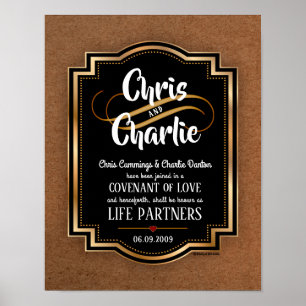 Certifikat för elegant maskculine Contemporary Brö Poster