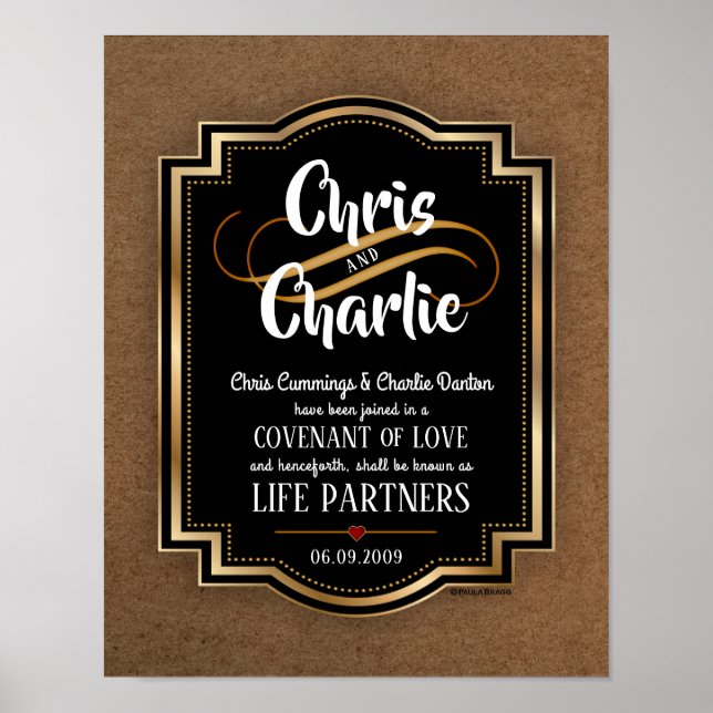 Certifikat för elegant maskculine Contemporary Brö Poster (Framsidan)