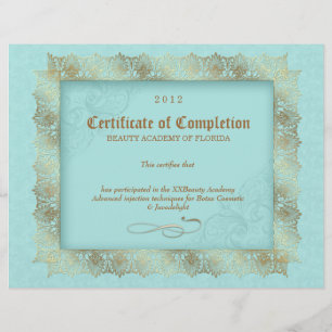 Certifikat för examensbevis - Beauty Blue