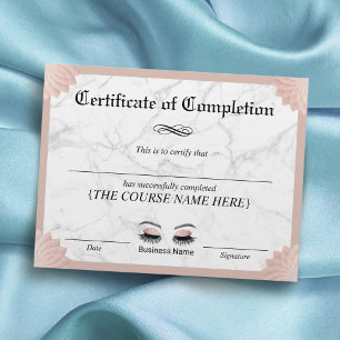 Certifikat för Eyelash Salon Award
