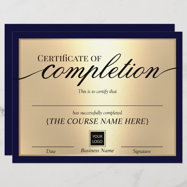 Certifikat för färdigställande flottan & Guld Awar (Fram/baksida)