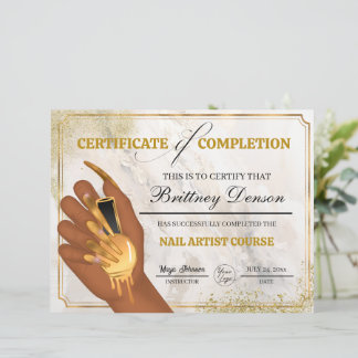 Certifikat för färdigställande - Nail Technician