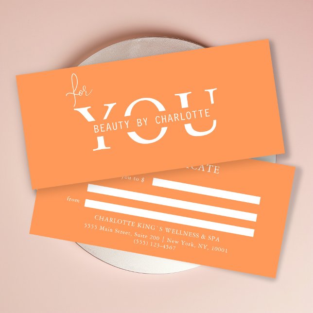 CERTIFIKAT FÖR FÖRETAGSENHET (Personalized, BUSINESS GIFT CERTIFICATE! Orange & White, modern, minimal with a luxury touch.
)