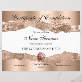 Certifikat för fullföljning av kursavslutning