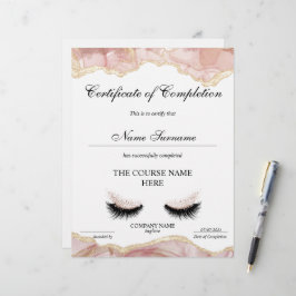 Certifikat för fullföljning av kursavslutning