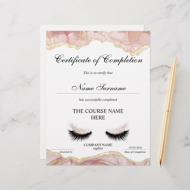 Certifikat för fullföljning av kursavslutning (Fram/Back In Situ)