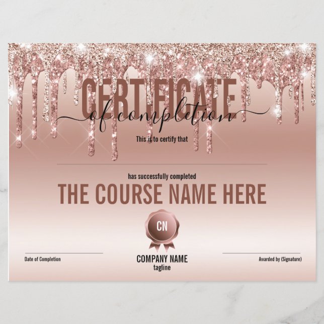 Certifikat för fullföljning av kursavslutning (Framsida)