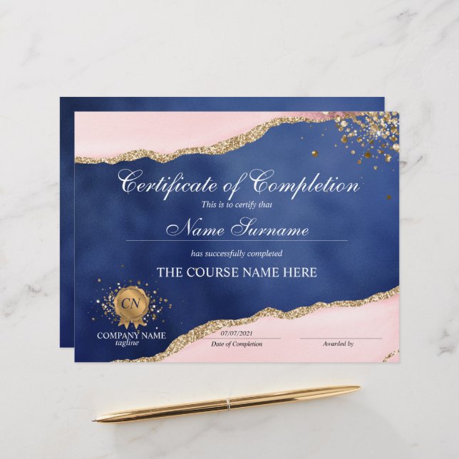 Certifikat för fullföljning av kursavslutning (Fram/Back In Situ)