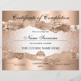 Certifikat för fullföljning av kursavslutning