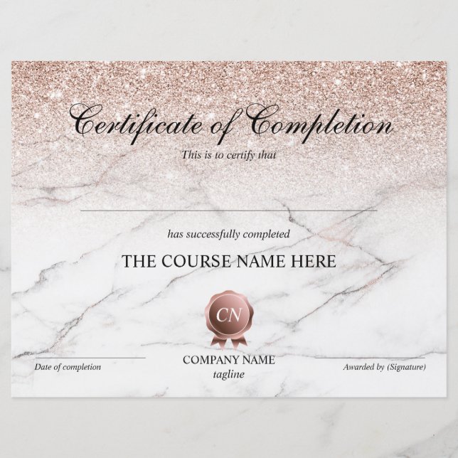 Certifikat för fullföljning av kursavslutning (Framsida)