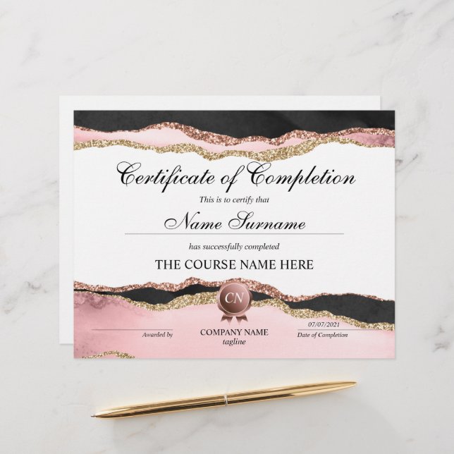 Certifikat för fullföljning av kursavslutning (Fram/Back In Situ)