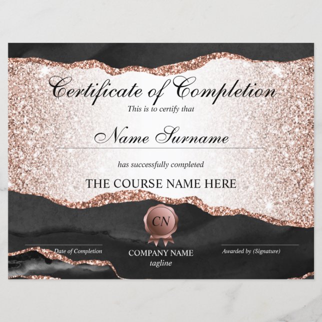 Certifikat för fullföljning av kursavslutning (Framsida)