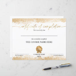 Certifikat för fullföljning av kursavslutning