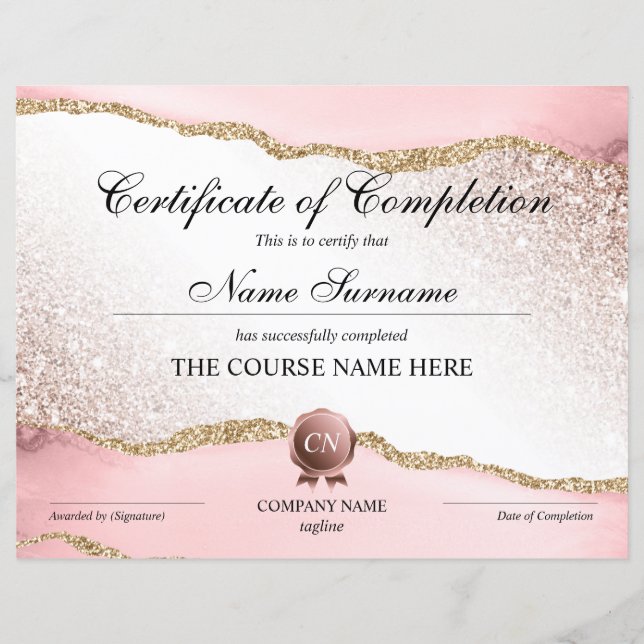 Certifikat för fullföljning av kursavslutning (Framsida)