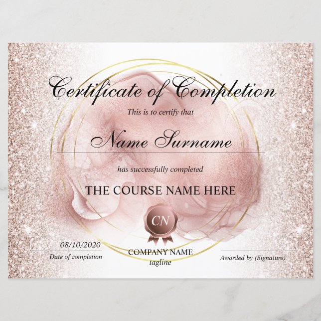 Certifikat för fullföljning av kursavslutning (Framsida)