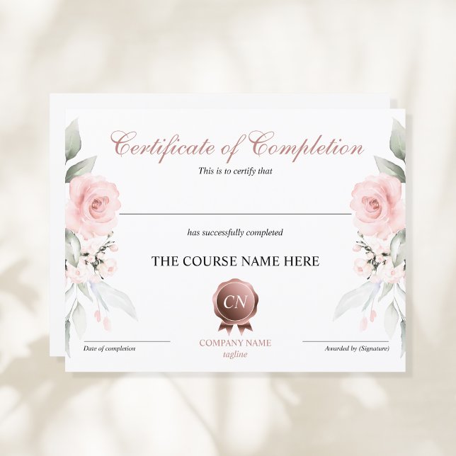 Certifikat för fullföljning av kursavslutning (Skapare uppladdad)