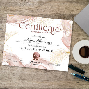 Certifikat för fullföljning av kursavslutning