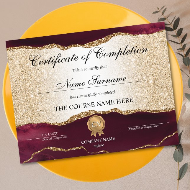 Certifikat för fullföljning av kursavslutning (Skapare uppladdad)