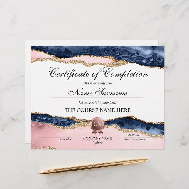 Certifikat för fullföljning av kursavslutning (Fram/Back In Situ)