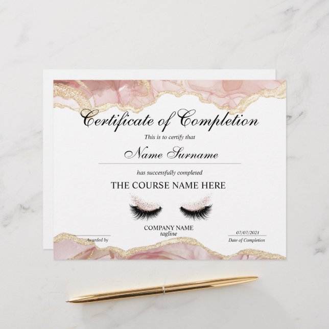 Certifikat för fullföljning av kursavslutning (Fram/Back In Situ)