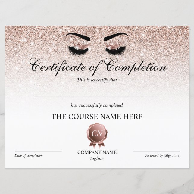 Certifikat för fullföljning av kursavslutning (Framsida)