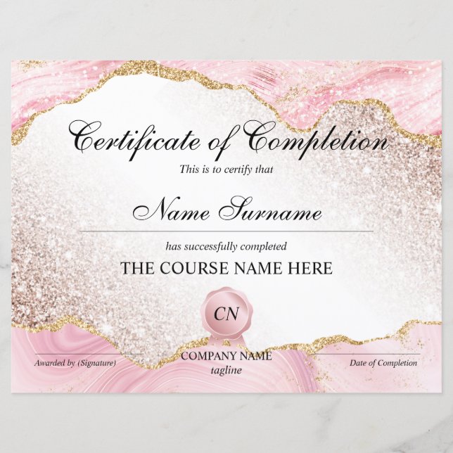 Certifikat för fullföljning av kursavslutning (Framsida)