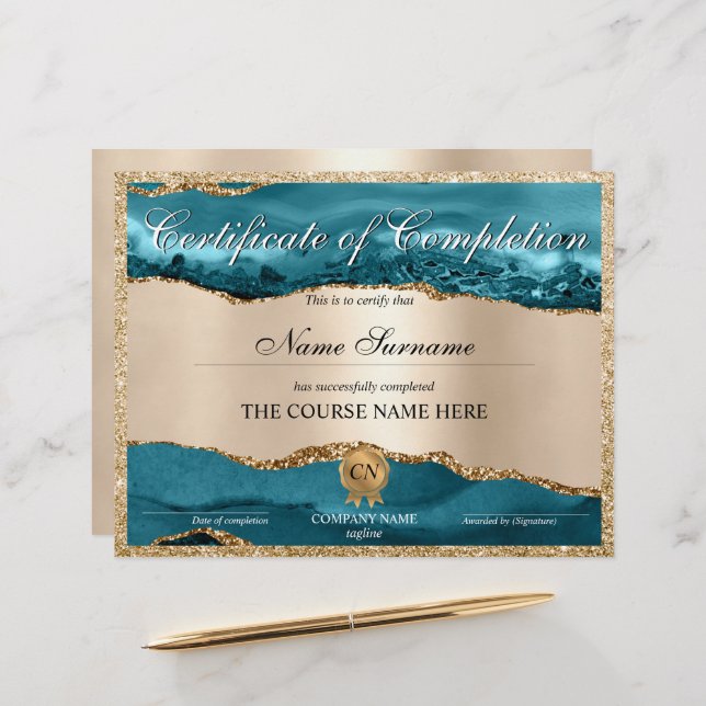 Certifikat för fullföljning av kursavslutning (Fram/Back In Situ)