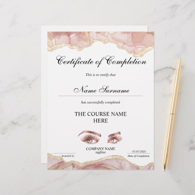 Certifikat för fullföljning av kursavslutning (Fram/Back In Situ)