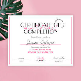 Certifikat för fullgörande av Beauty Lash Rosa Awa
