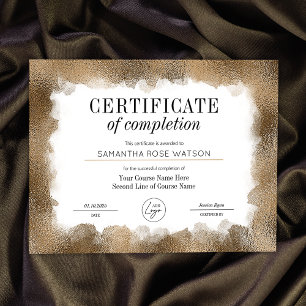 Certifikat för fullgörande av Guld Glitter Salon A