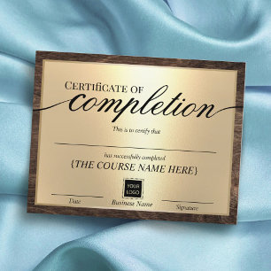 Certifikat för fullgörande av Guld & Wood Award
