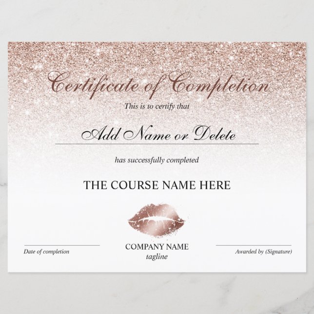 Certifikat för fullgörande av pris läppar utgör (Framsida)