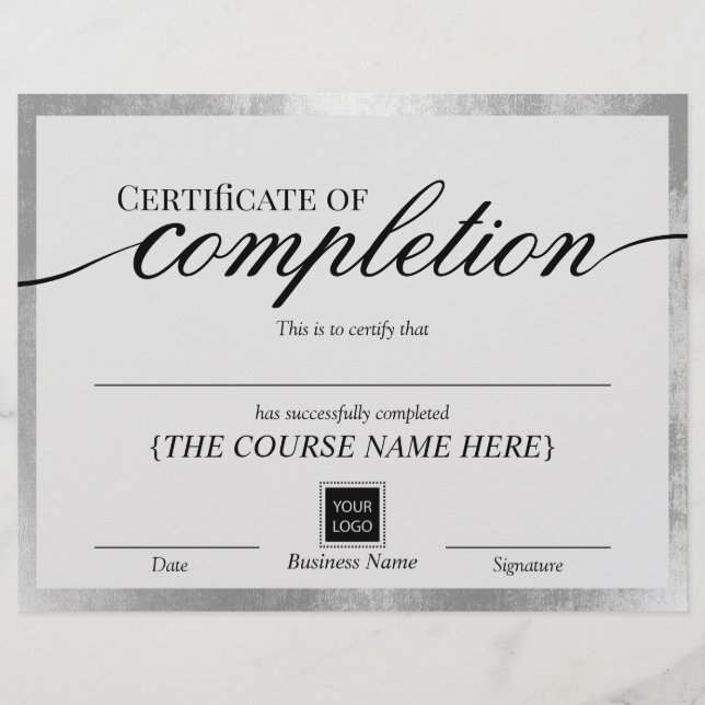 Certifikat för fullgörande av Silver Ram-priset (Framsida)