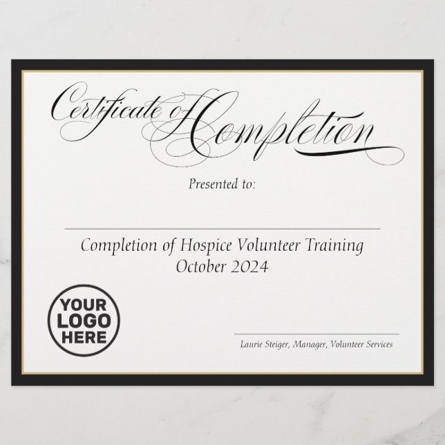 Certifikat för fullgörande - Logotyp (Framsida)