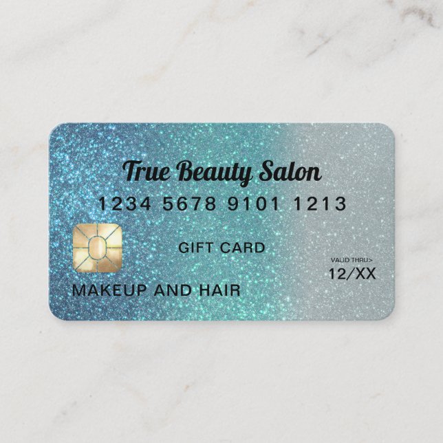Certifikat för gåva av Cerulean Blue Glitter Kredi (Framsida)