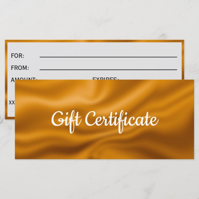 Certifikat för gåva av gyllene metallfolie (Fram/baksida)