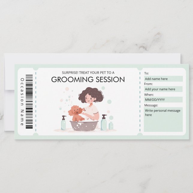 Certifikat för gåva av sällskapsdjur eller hundäga inbjudningar (Framsida)