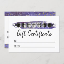 Certifikat för gåva av vattenfärg Måne Lunar Cycle Inbjudningar