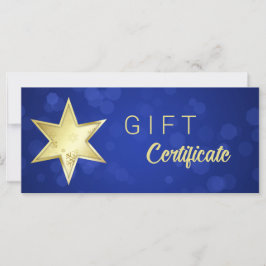 Certifikat för gåva från Golden Julstjärnor Blue B